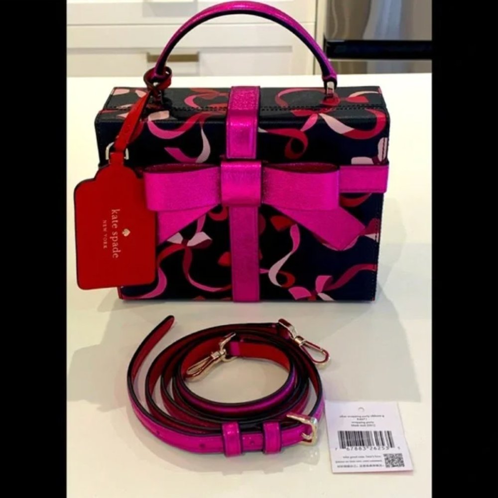 kate spade wrapping party gift box present crossbody purse bag nwt - Picture 5 of 8